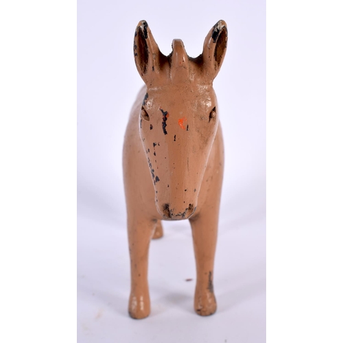 353 - A VINTAGE CARVED FOLK ART PAINTED NAIVE FIGURE OF A HORSE. 27 cm x 14cm.