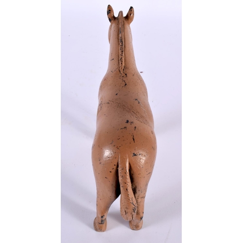 353 - A VINTAGE CARVED FOLK ART PAINTED NAIVE FIGURE OF A HORSE. 27 cm x 14cm.