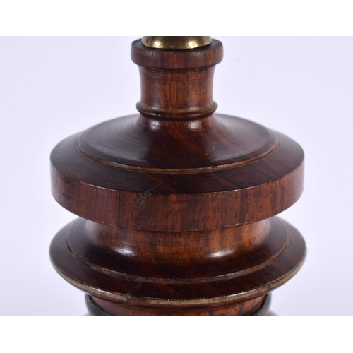 364 - AN UNUSUAL ANTIQUE TREEN CARVED WOOD PUZZLE PIPE. 30cm high.