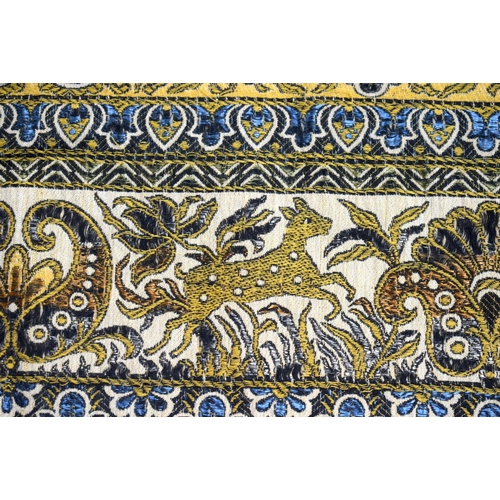 383 - AN UNUSUAL MIDDLE EASTERN ISLAMIC MALAY EMBROIDERED TEXTILE possibly silk, decorated with scripture,... 