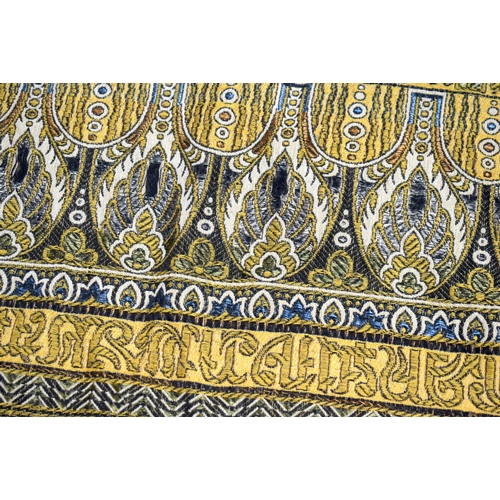 383 - AN UNUSUAL MIDDLE EASTERN ISLAMIC MALAY EMBROIDERED TEXTILE possibly silk, decorated with scripture,... 