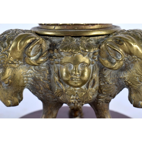 402 - A FINE 19TH CENTURY EUROPEAN GRAND TOUR BRONZE INKWELL AND COVER upon a red marble base, formed with... 