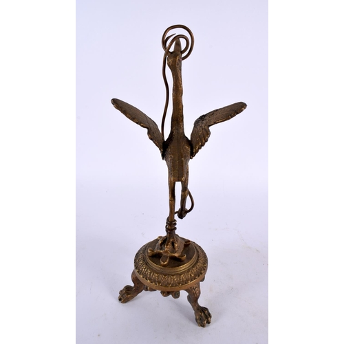 403 - A 19TH CENTURY EUROPEAN GRAND TOUR BRONZE FIGURE OF A BIRD modelled standing upon a tortoise. 23 cm ... 