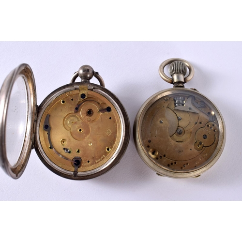 417 - A COLLECTION OF ANTIQUE SILVER & OTHER POCKET WATCHES together with a 9ct gold watch etc. (qty)