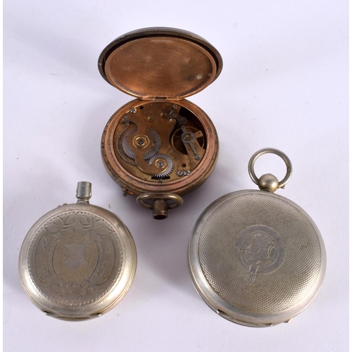 417 - A COLLECTION OF ANTIQUE SILVER & OTHER POCKET WATCHES together with a 9ct gold watch etc. (qty)