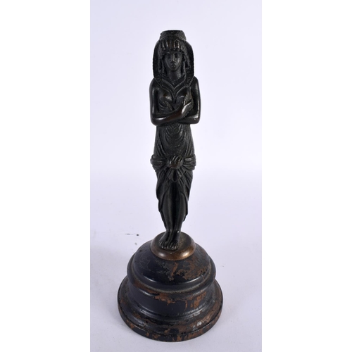 435 - TWO 19TH CENTURY EUROPEAN GRAND TOUR BRONZE FIGURES one modelled in the Egyptian manner, the other a... 