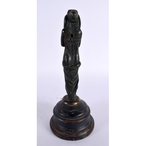 435 - TWO 19TH CENTURY EUROPEAN GRAND TOUR BRONZE FIGURES one modelled in the Egyptian manner, the other a... 