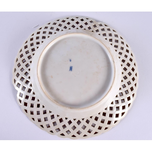 45 - A LARGE 19TH CENTURY FRENCH SEVRES STYLE PARIS PORCELAIN SERVING DISH together with an early Copenha... 