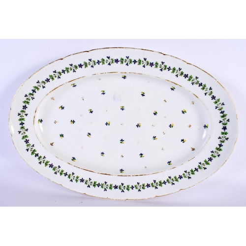 45 - A LARGE 19TH CENTURY FRENCH SEVRES STYLE PARIS PORCELAIN SERVING DISH together with an early Copenha... 