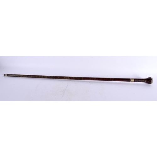 460 - A VINTAGE SWORD STICK together with another flexible leather wrapped stick. Largest 85 cm long. (2)