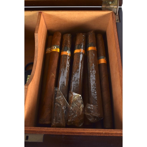 461 - A DUNHILL HUMIDOR with cigars. 30cm x 24 cm.