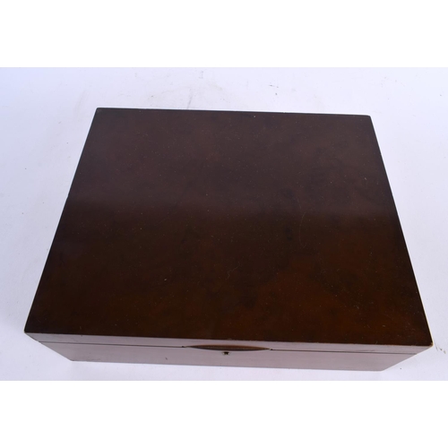 461 - A DUNHILL HUMIDOR with cigars. 30cm x 24 cm.