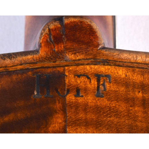 475 - AN ANTIQUE HOPF VIOLIN together with a bow. 58.5 cm long, length of back 35.5 cm. (2)