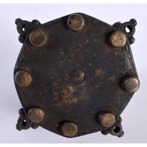 484 - AN ANTIQUE INDIAN BRONZE SPICE BOX. 8.25 cm wide.