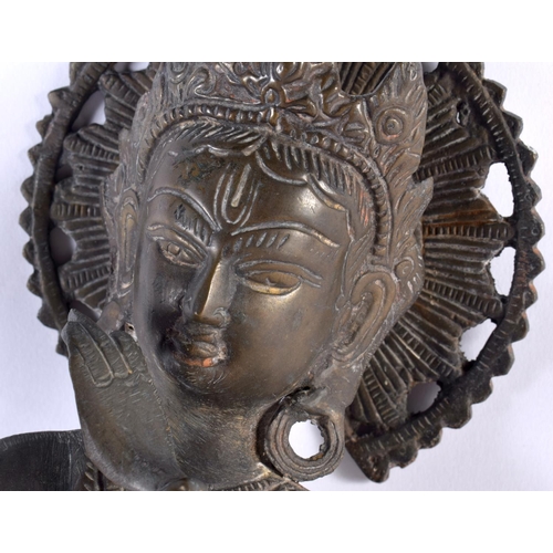 485 - A LARGE ANTIQUE INDIAN NEPALESE BRONZE BUDDHA, 45cm long.