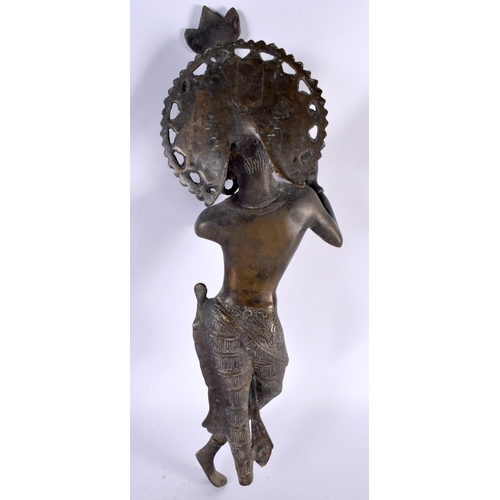 485 - A LARGE ANTIQUE INDIAN NEPALESE BRONZE BUDDHA, 45cm long.