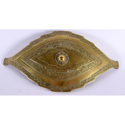 494 - A 19TH CENTURY TURKISH MIDDLE EASTERN OTTOMAN BRONZE BUCKLE. 22cm x 12 cm.