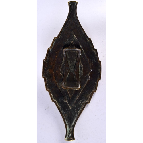 494 - A 19TH CENTURY TURKISH MIDDLE EASTERN OTTOMAN BRONZE BUCKLE. 22cm x 12 cm.