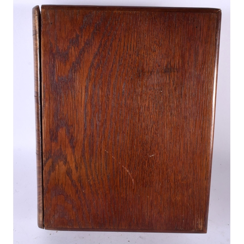 514 - AN UNUSUAL 19TH CENTURY COUNTRY HOUSE MARQUETRY HIDDEN BOOK BOX. 25 cm x 20cm.