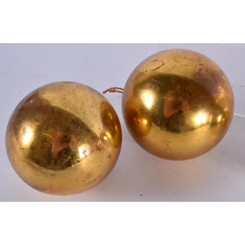 527 - SIX VINTAGE WITCHES BALLS. 8 cm diameter. (6)