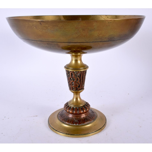 543 - A 19TH CENTURY MIXED METAL ELKINGTON STYLE COMPORT together with a Grand tour bronze etc. Largest 27... 