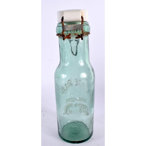 55 - A FRENCH LIDEALE MARQUE GLASS CONSERVE BOTTLE. 24 cm high.