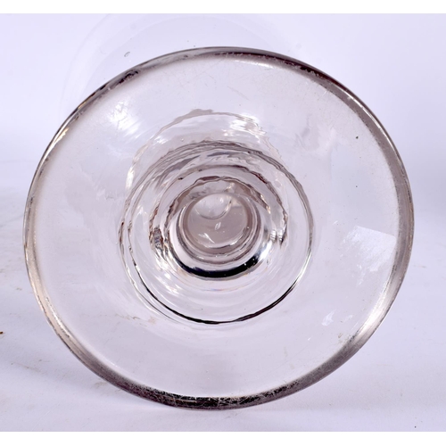 56 - A LARGE ANTIQUE PEDESTAL GLASS BOWL VASE. 22cm x 14cm.