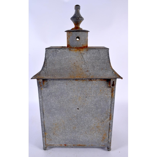 567 - A VINTAGE TOLEWARE COUNTRY HOUSE LANTERN. 45cm x 22cm.