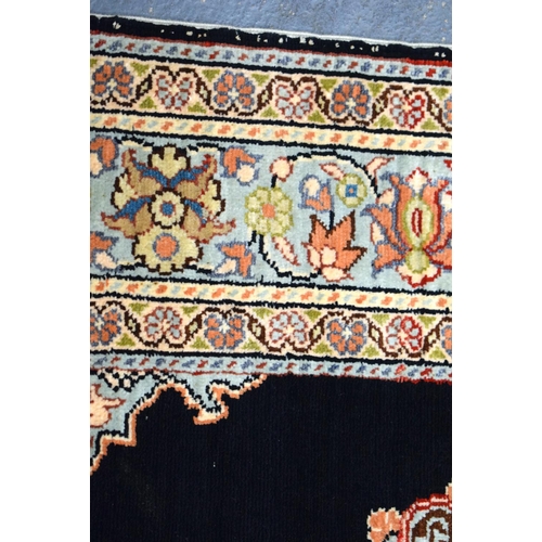 592 - A KAYSER SILK PRAYER RUG. 100 cm x 50 cm.