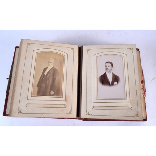 608 - TWO VICTORIAN LEATHER BOUND PHOTOGRAPH ALBUMS. 15cm x 12 cm. (2)