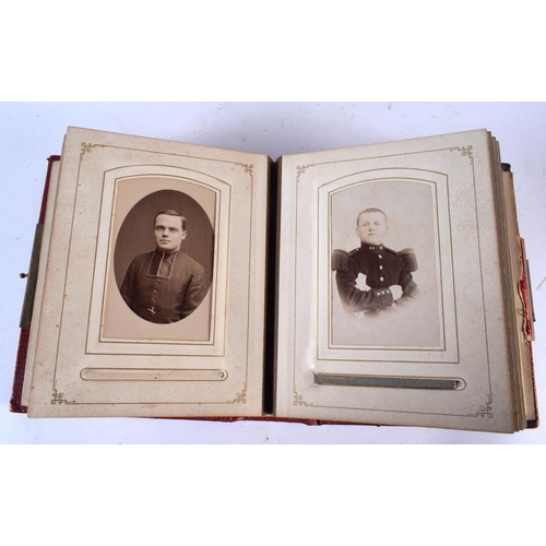 608 - TWO VICTORIAN LEATHER BOUND PHOTOGRAPH ALBUMS. 15cm x 12 cm. (2)