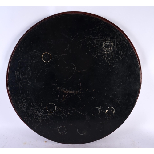 618 - A VICTORIAN TOLEWARE COUNTRY HOUSE TRAY. 52 cm diameter.