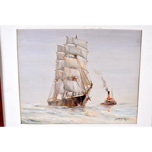 644 - J C Burnie (C1945) Watercolour, Winterhude boat. 54 cm x 42 cm.