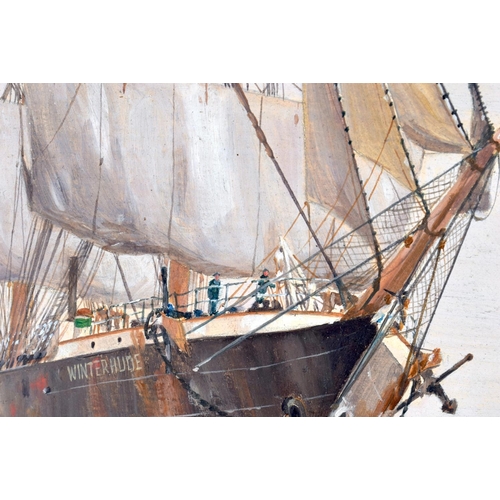 644 - J C Burnie (C1945) Watercolour, Winterhude boat. 54 cm x 42 cm.