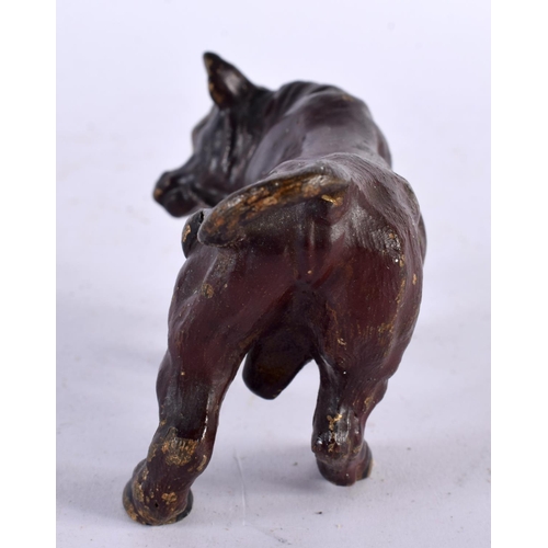 650 - A LATE 19TH CENTURY AUSTRIAN COLD PAINTED BRONZE FIGURE OF A BULL in the manner of Franz Xavier Berg... 