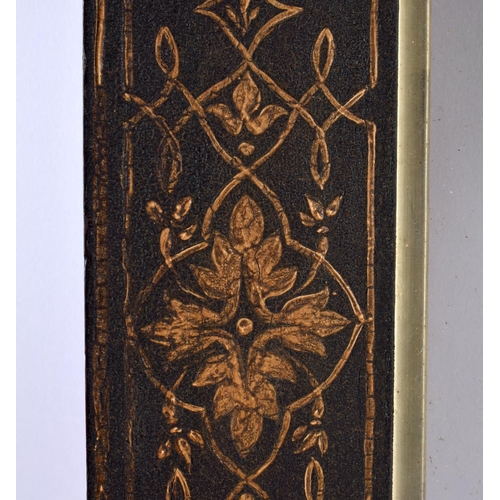 655 - AN EARLY 19TH CENTURY PAINTED AND LACQUERED ROSEWOOD PICTURE FRAME decorated with pen work flowers a... 