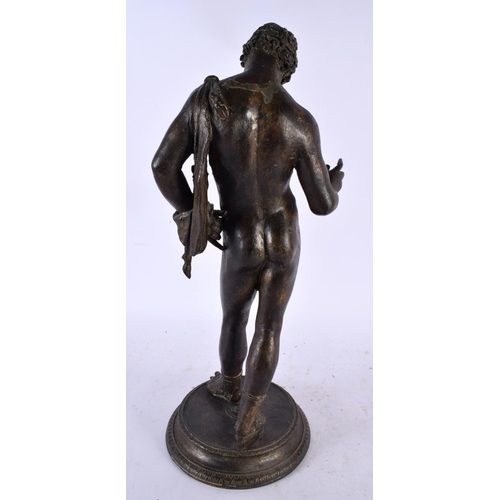 657 - A FINE 19TH CENTURY EUROPEAN GRAND TOUR BRONZE FIGURE OF NARCISSUS After the Antiquity, modelled upo... 