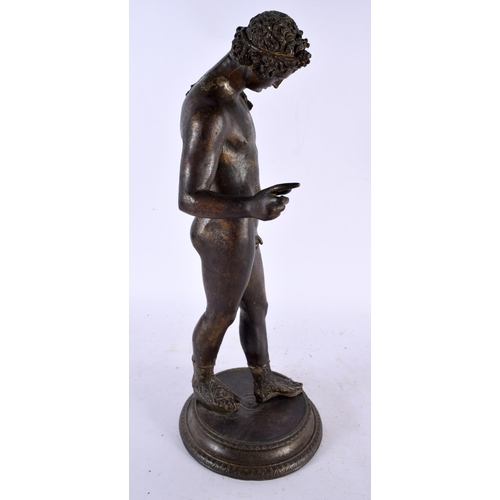 657 - A FINE 19TH CENTURY EUROPEAN GRAND TOUR BRONZE FIGURE OF NARCISSUS After the Antiquity, modelled upo... 