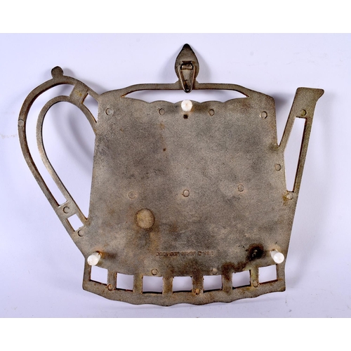 665 - AN UNUSUAL AESTHETIC MOVEMENT TYPE SILVER PLATED TEAPOT STAND. 18cm x 18cm.