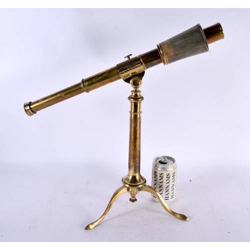 688 - A GEORGE III BRASS TELESCOPE. 47 cm x 42 cm.