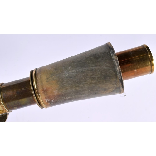 688 - A GEORGE III BRASS TELESCOPE. 47 cm x 42 cm.