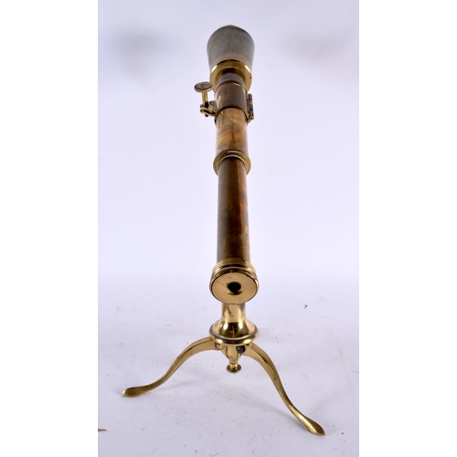 688 - A GEORGE III BRASS TELESCOPE. 47 cm x 42 cm.