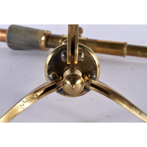 688 - A GEORGE III BRASS TELESCOPE. 47 cm x 42 cm.