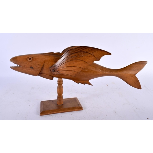 689 - A PITCAIRN ISLANDS FIGURE OF A FLYING FISH Sam Young. 37 cm wide.