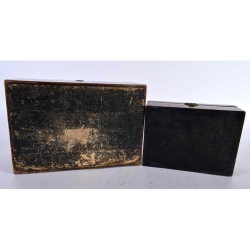 690 - A VICTORIAN FERNWARE TREEN JEWELLERY BOX together with a smaller box and letter opener. Largest 21 c... 