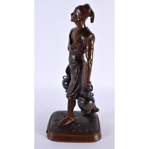 710 - After Debut (19th Century) Cold painted bronze male, Prix De Rome. 34 cm high.