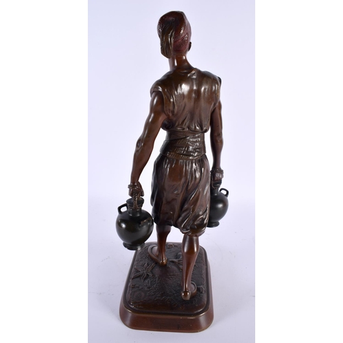 710 - After Debut (19th Century) Cold painted bronze male, Prix De Rome. 34 cm high.