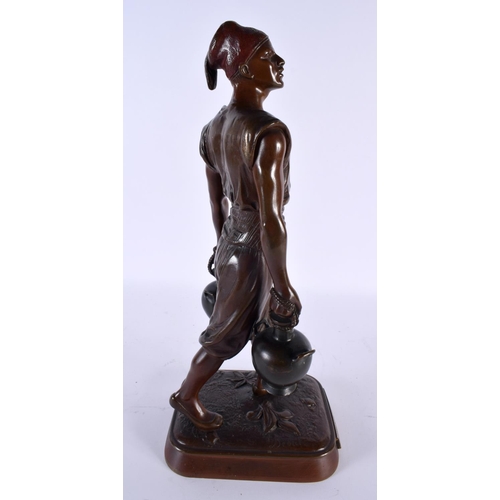 710 - After Debut (19th Century) Cold painted bronze male, Prix De Rome. 34 cm high.