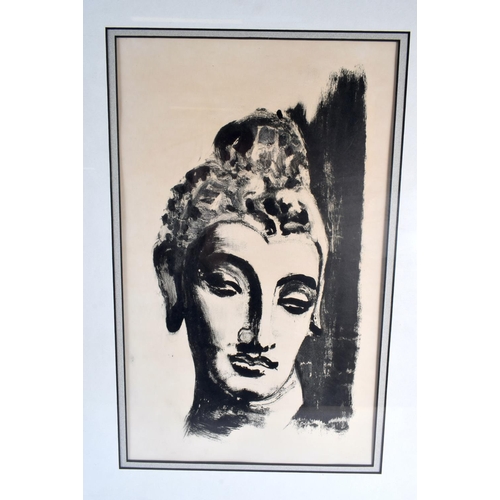 718 - Anthony Lousada (C1934) Watercolour, together with a pen and wash study of a buddha. Largest 64 cm x... 