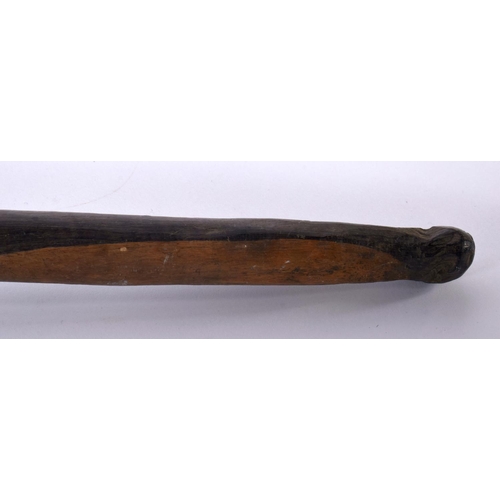 731 - AN EARLY 20TH CENTURY AFRICAN TRIBAL HARDWOOD PORTRAIT HEAD STAFF. 92 cm long.